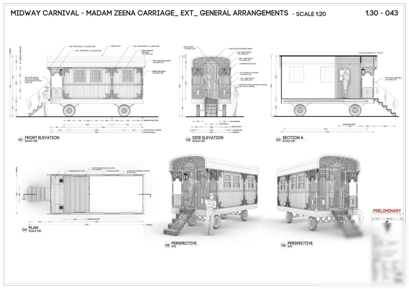 Madam Zeena Carriage — general arrangements