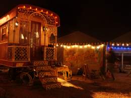 On set — Madam Zeena's wagon at night